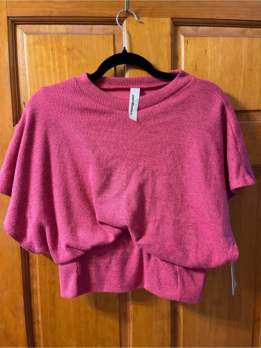 Missguided + Rose Pink Short Sleeve Knit Sweater Top